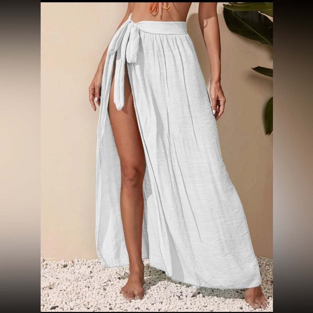 Knotted Waist Cover Up Skirt